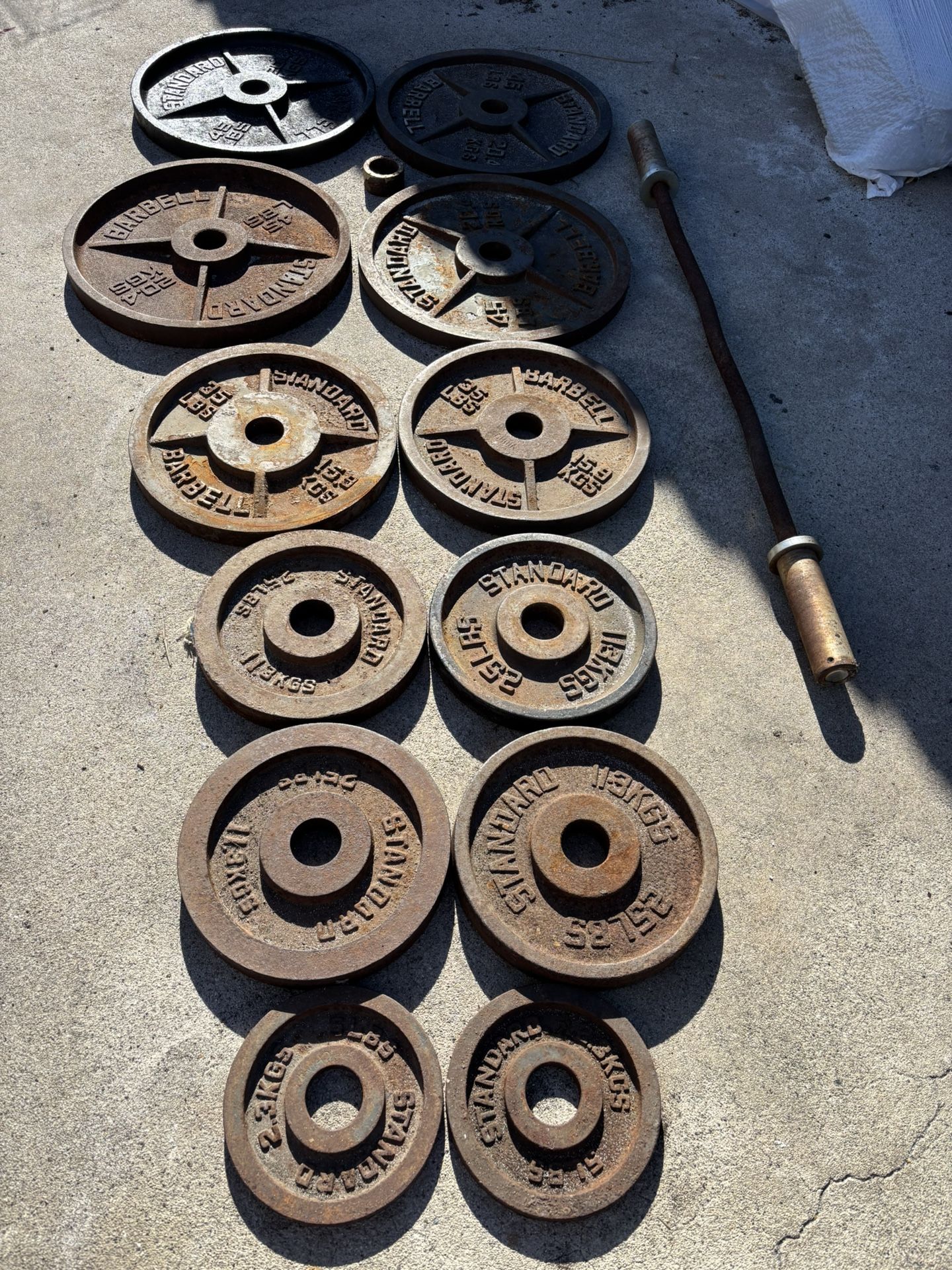 Bar Bell And Weights 360 Lbs