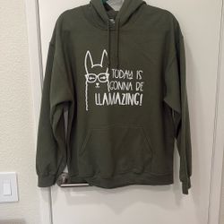 New “Today Is Going To Be Llamazing” Green Sweatshirt - Large (runs small)