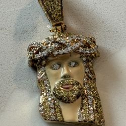 Silver With Gold Jesus Piece