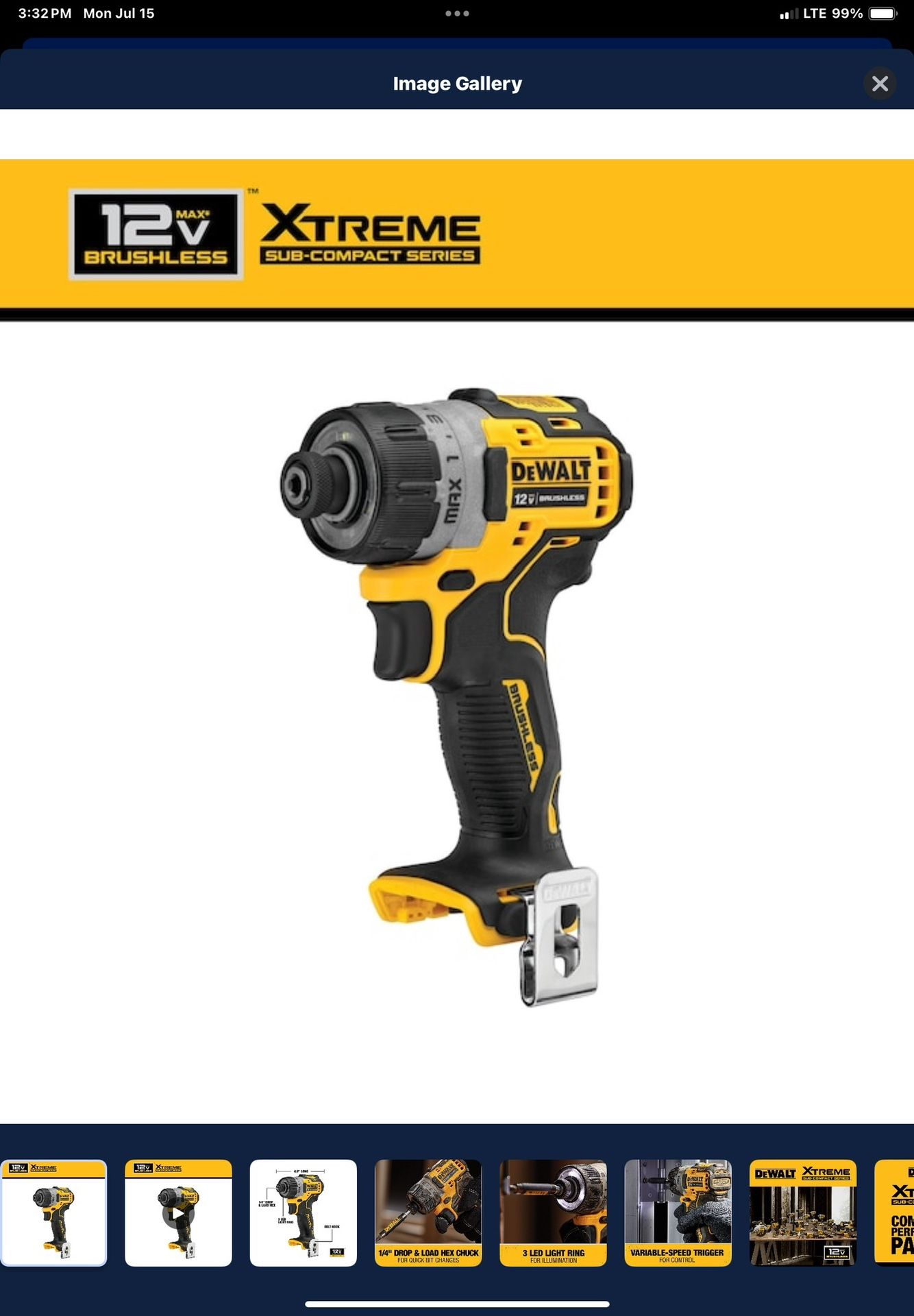 Dewalt Screwdriver. DCF-601. Brushless 12v