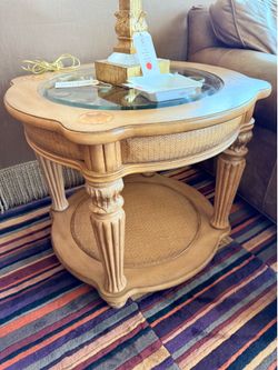 Wood And Glass End Table - 80% OFF OFFER!!!