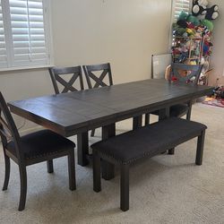 Grey dinning table 6 pieces
