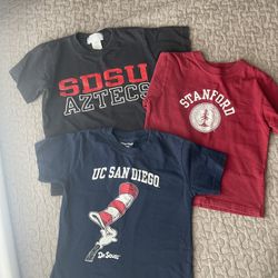 College Shirts-Stanford, UC SD & SD State 