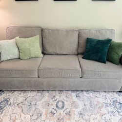 Living Spaces 3-seater sofa with storage ottoman