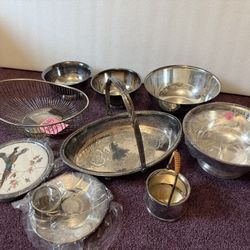 Silverplated Vintage Bowls And Dishes Sold Separate 