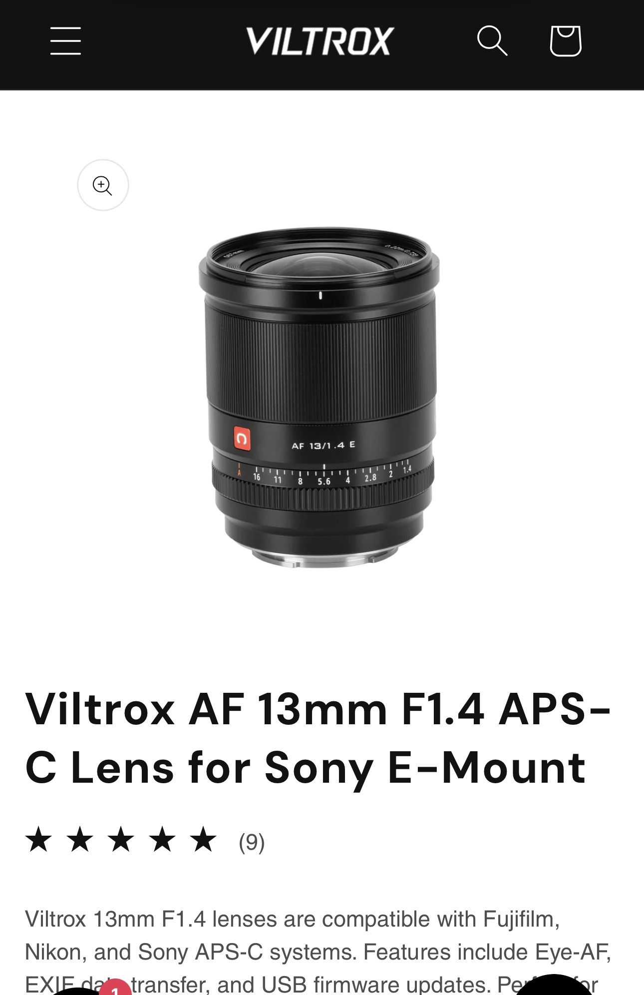 Viltrox 13mm Sony E Mount