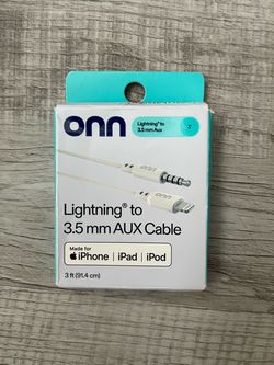 iPhone ✅Onn Lightning to 3.5mm AUX Cable 3ft