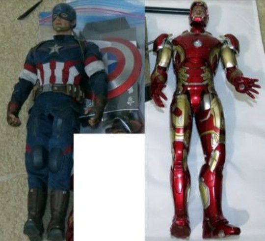 Hot Toys Avengers Age of Ultron Lot Iron Man Captain America 1/6 Scale Loose