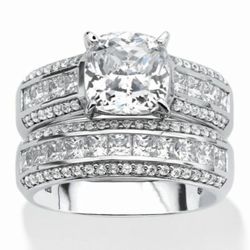 ❤️ 2 pc 2.95ct Created White Sapphire Wedding Engagement Ring Size 6/7/8/9/10 *See My Other Items*