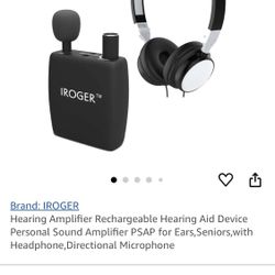 Hearing Assist/Personal SOUND AMPLIFIER w/Headphone and Microphone by IROGER