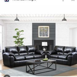Brand New Black Leather Couch 