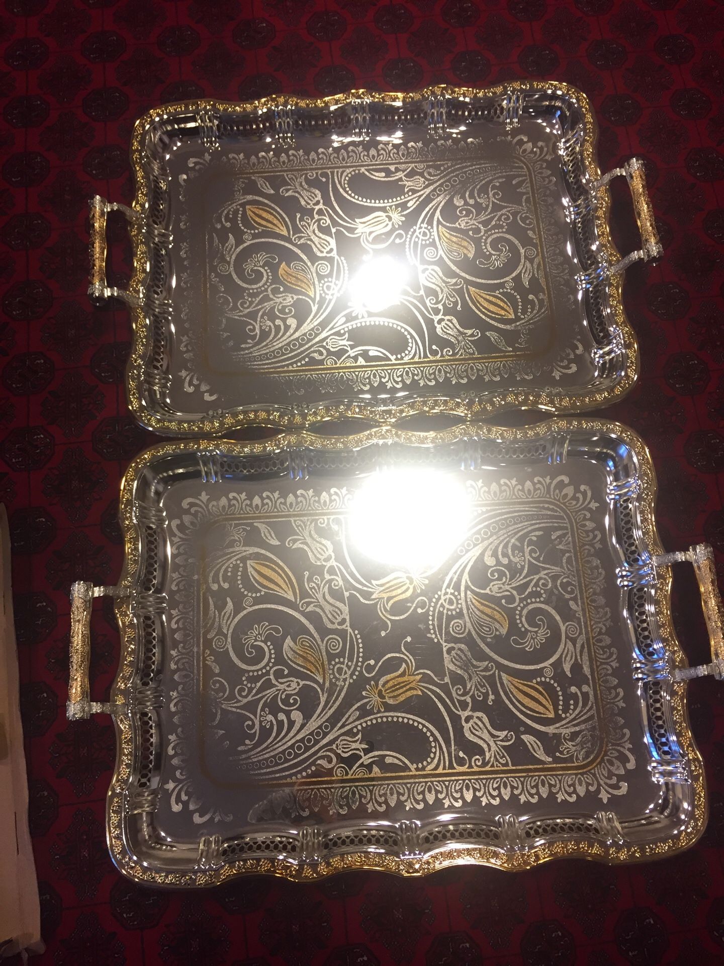 Gold and silver trays