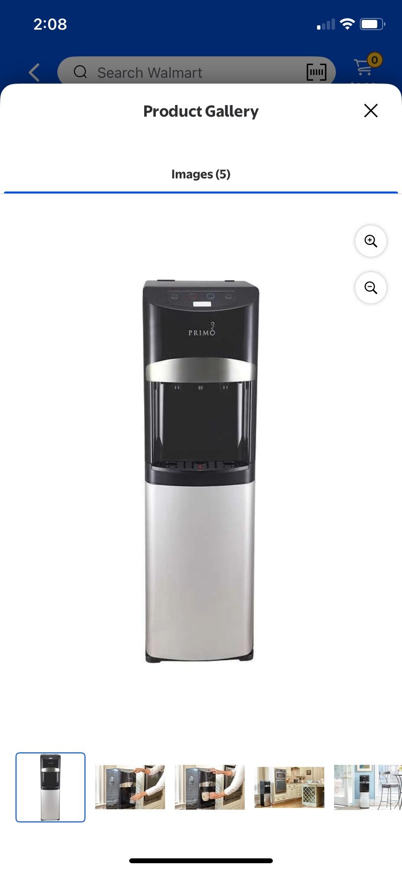 Primo Electronic Control Black & Stainless Steel Bottom Load Water Cooler