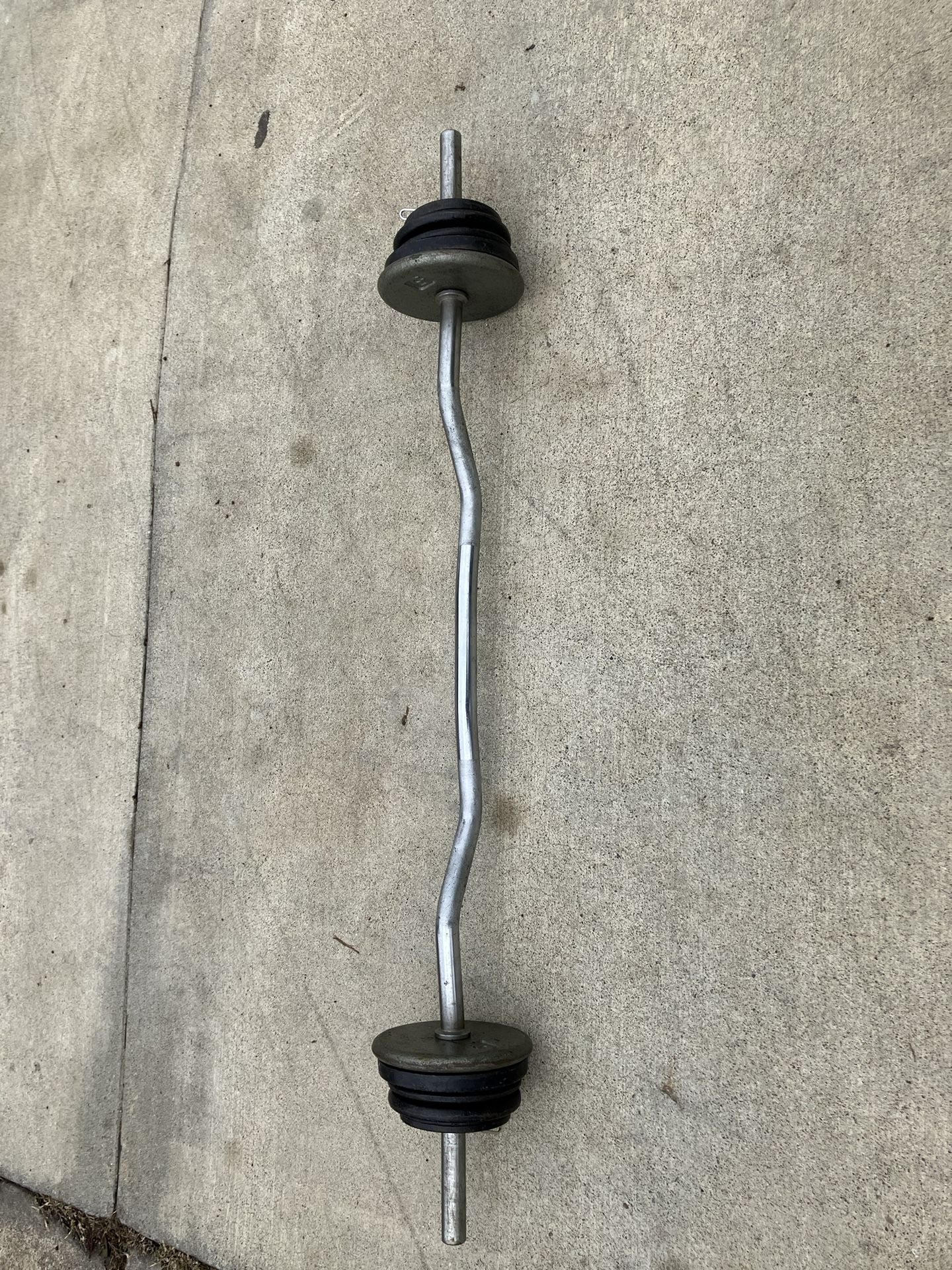Curl Bar With 50 Lbs 