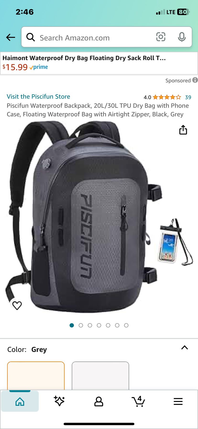 Kings Trek Waterproof Backpack And Phone Holder New In Box Retails $35 Selling $25 
