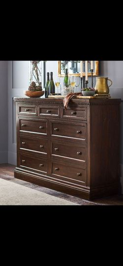 Large Dark Wood Buffet and Dining Table