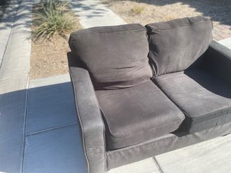 Dark Gray Fabric Loveseat Sofa