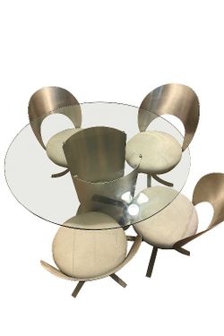 Glass Dining Table  + 3 Chairs
