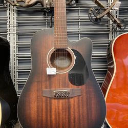 Mitchell T331TCE-BST Terra 12 String A/E Dreadnaught Mahogany Top Guitar Burst