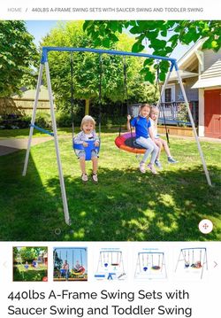 🌟 NEW Kids Swing Set – Saucer Swing + Toddler Swing – Never Assembled 🌟