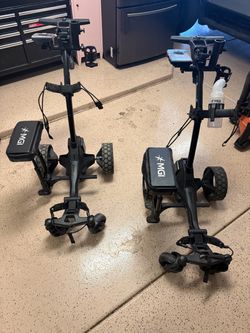 2 MGI Zip Navigator AT Remote Electric Golf Caddies – Like New