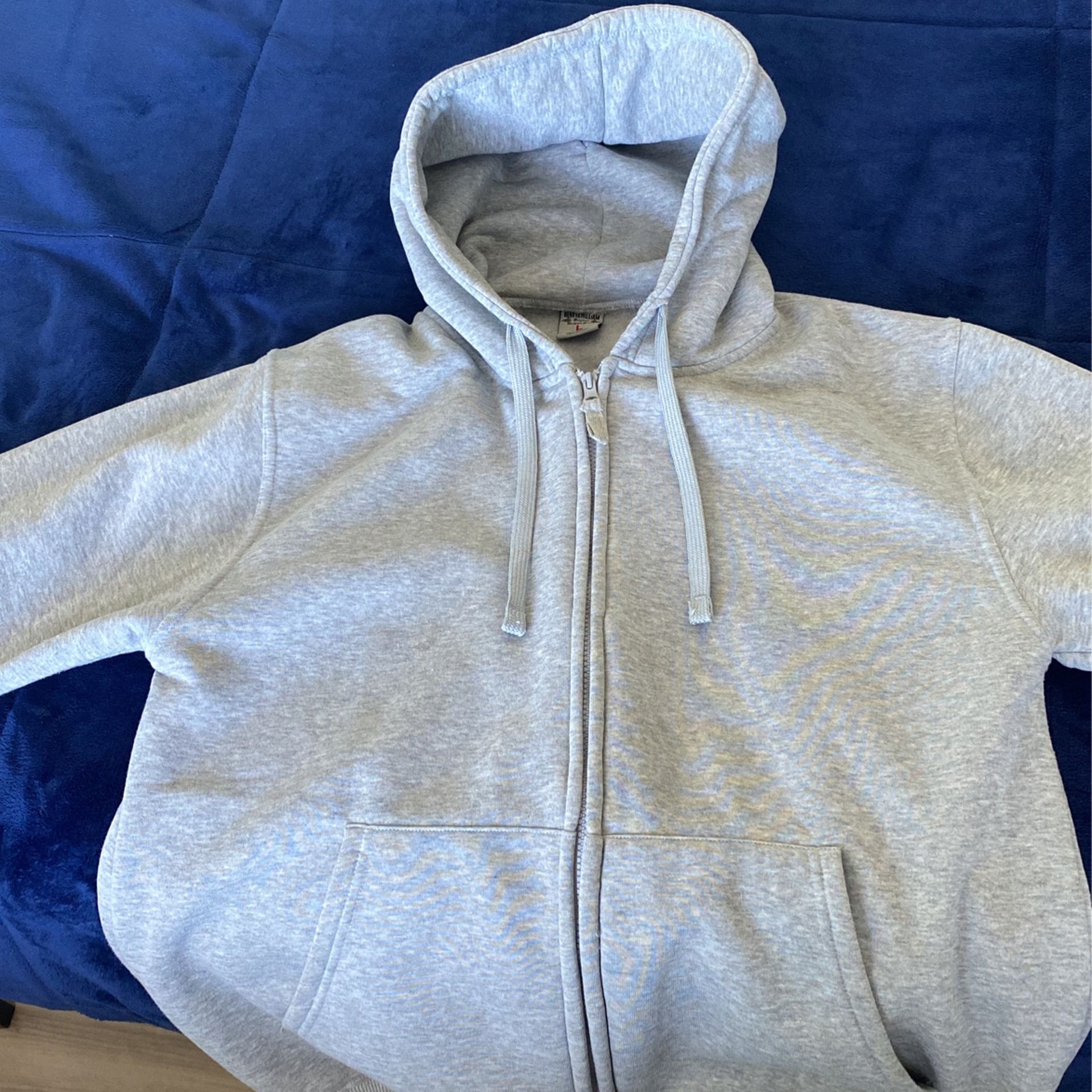 “Light Gray” Zip Up Hoodie