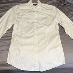 H&M Premium Cotton Slim Fit White Long Sleeve Dress Shirt size S