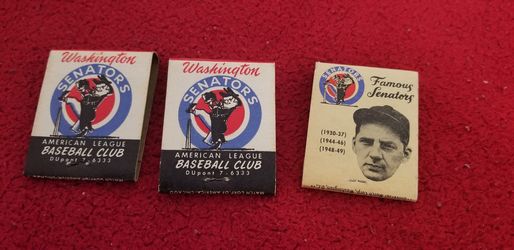 Washington Senators bookmatches