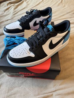Nike Air Jordan 1 Retro Low Black Dark Powder Blue Size 9