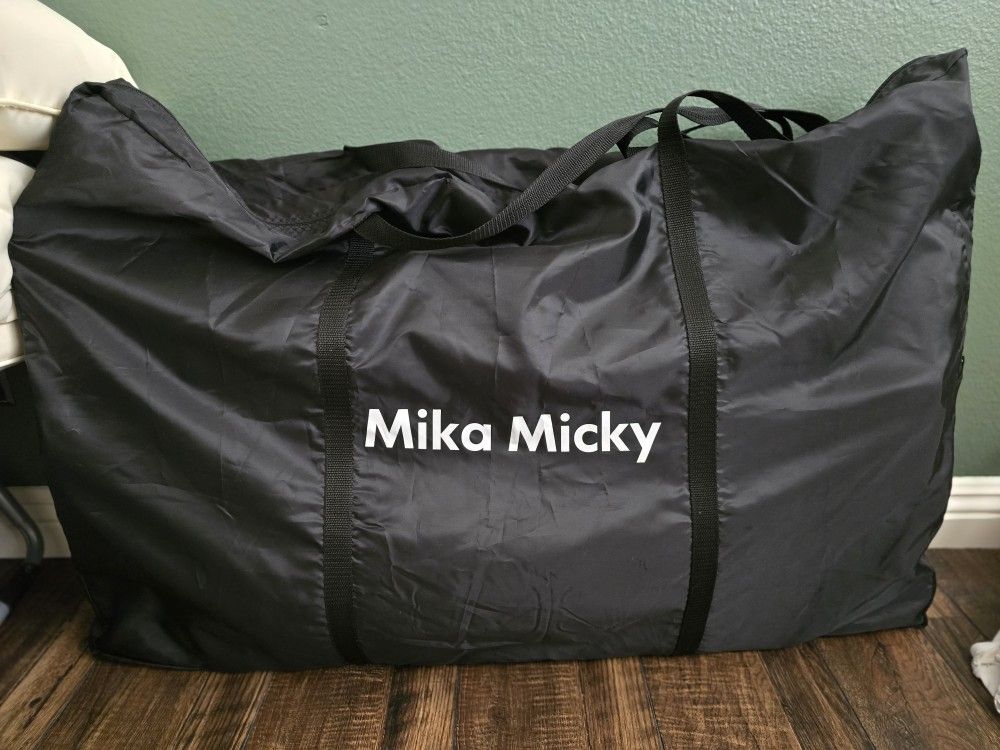 Mika Micky Bedside Sleeper Easy Folding Portable Crib,Grey