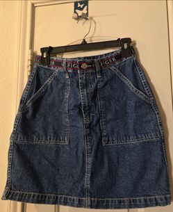 Vintage Y2K Tommy Jeans mini Skirt Womens 8 Juniors Blue Dark Wash