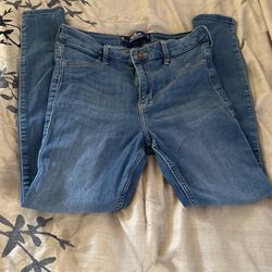 Hollister high-rise, jean legging, lighter blue wash
