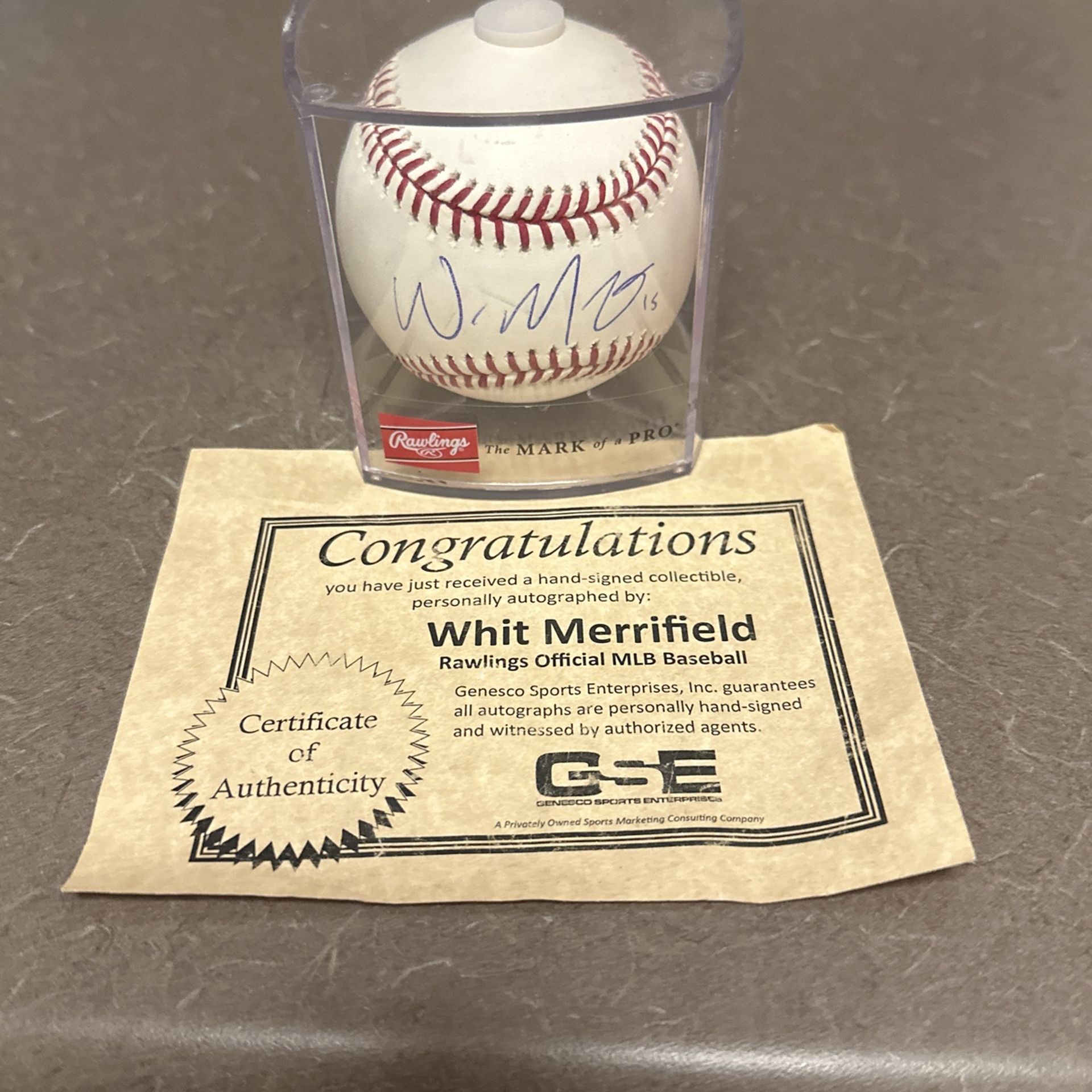 Signed Whit Merrifield Ball For Sale