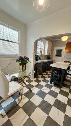 Glass round kitchen or small dining table 36in