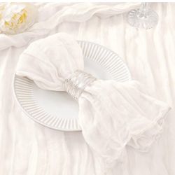 10 Pk Ivory White Cheesecloth Napkins 