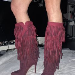 Cadellan Fringe Boot by JUSTFAB - Size 8