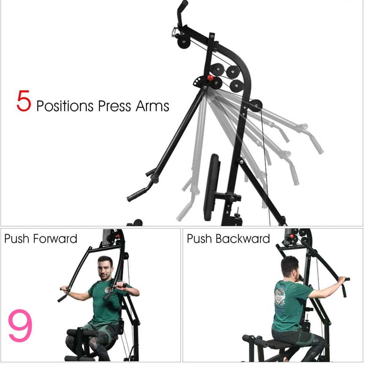 Goplus Multifunctional Trainer Home Gym Station Workout Machine for