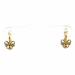 Woman’s Ladies 14k Yellow Gold CZ Cubic Zirconia Butterfly Huggie Hoop Earrings GP3134899