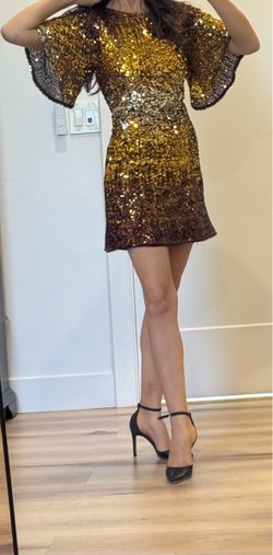 ✨ French Connection Gold Sequin Mini Dress – Size 0 ✨