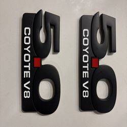 2pcs Chrome Metal 5.0 Coyote V8 Emblem