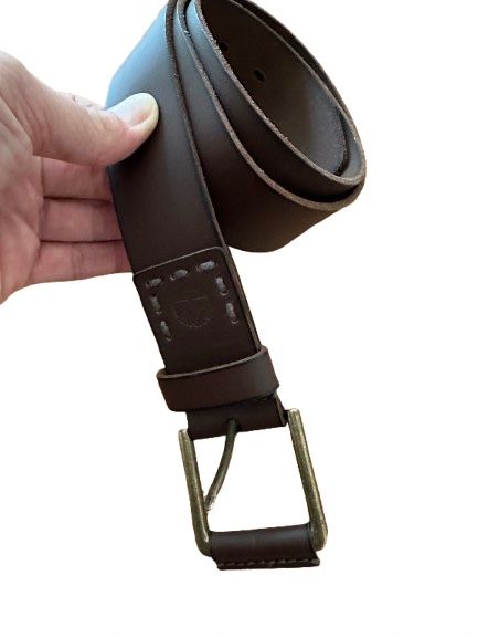 New Vtg Timberland Men’s Brown Genuine Leather Belt, Sz S (30-32)