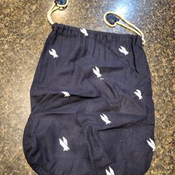 American Airlines navy cloth drawstring cinch sack 