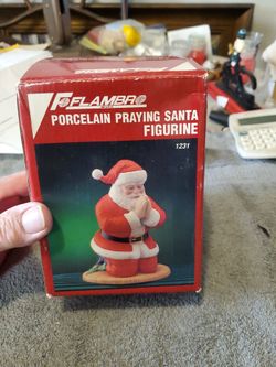 Flambro Porcelain Praying Santa Figurine