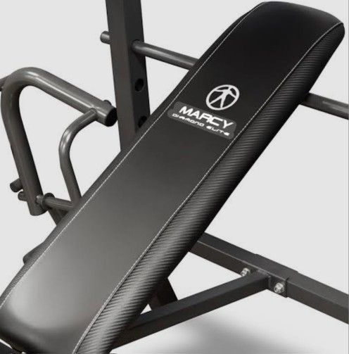 Marcy Pro Weight Lifting  Bench With Bar And Weights