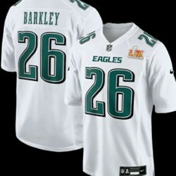 Saquon Barkley  Tundra white Philadelphia Eagles Super Bowl LIX  Game Jersey LG