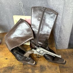 Cowgirl Boots Soft Leather With Fur Beautiful Stitching