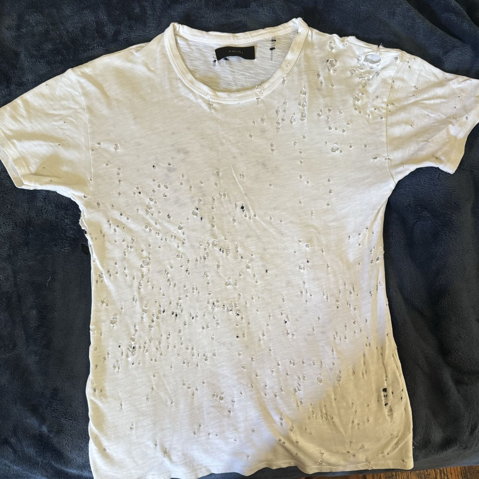 AMIRI White Shirt With Holes Large 