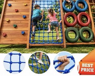 Upgraded Polyester Climbing Net, 3ftx6ft Blue (NEW) Anderew For Playground Kids