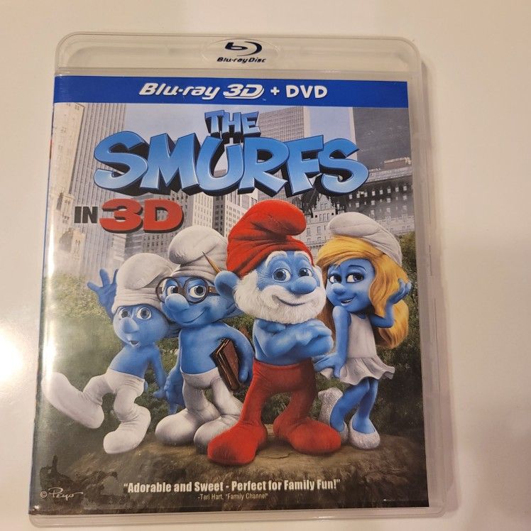 $7 3D BLU RAY / DVD COMBO MOVIE. THE SMURFS. BLU RAY / DVD ONLY. NO DIGITAL. $7 OR TRADE FOR A MOVIE TITLE I DO NOT ALREADY OWN.