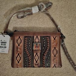 $25 Brand NEW Montana West Aztec Tooled Collection Clutch/Crossbody